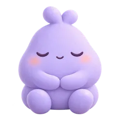 The Yasu character, calm, with its eyes closed.